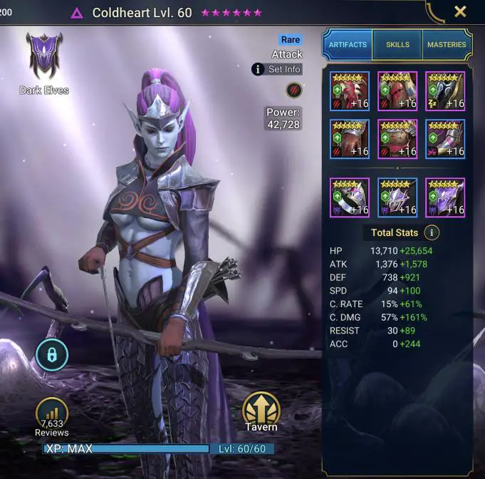 gearing coldheart champion in raids shadow legends