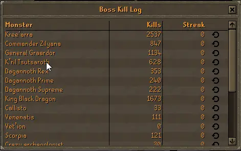 OSRS Boss Kill Log