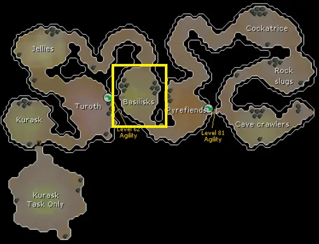 OSRS Fremennik Dungeon - Basilisk location