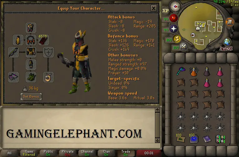 OSRS Zulrah Tbow Camp Gear Setup